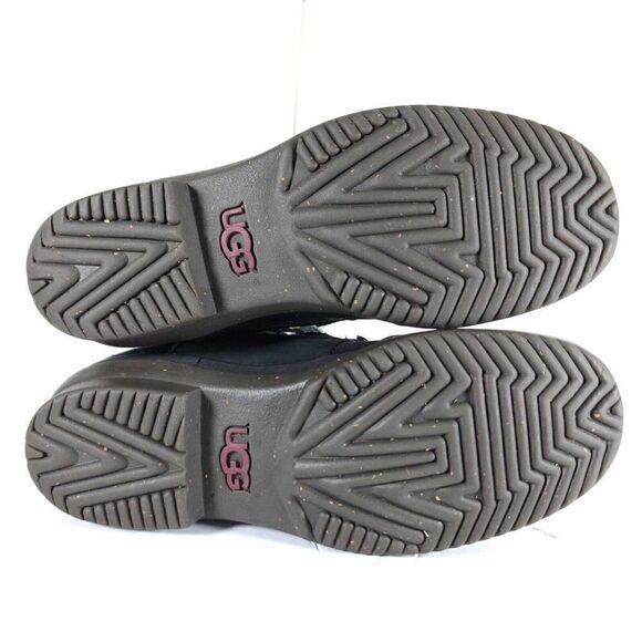 UGG Women's Cecile US 6 Black Leather Waterproof Sheepskin Lined Duck Boots - Picture 10 of 11